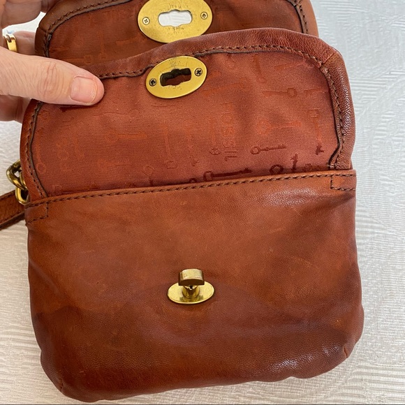 Fossil cognac leather mini crossbody purse - Picture 6 of 9